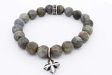 King Baby Labradorite Bead Bracelet With Mb Cross 925 Sterling Silver 33.3 Grams Eb0726lxzsa