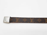 Louis Vuitton Brown Monogram Coated Canvas Leather Belt Size 70/28 Do0726lxzde