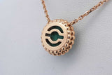 Van Cleef & Arpels Malachite Perlee Couleurs Pendant Necklace 16.5in Eb926llxzde