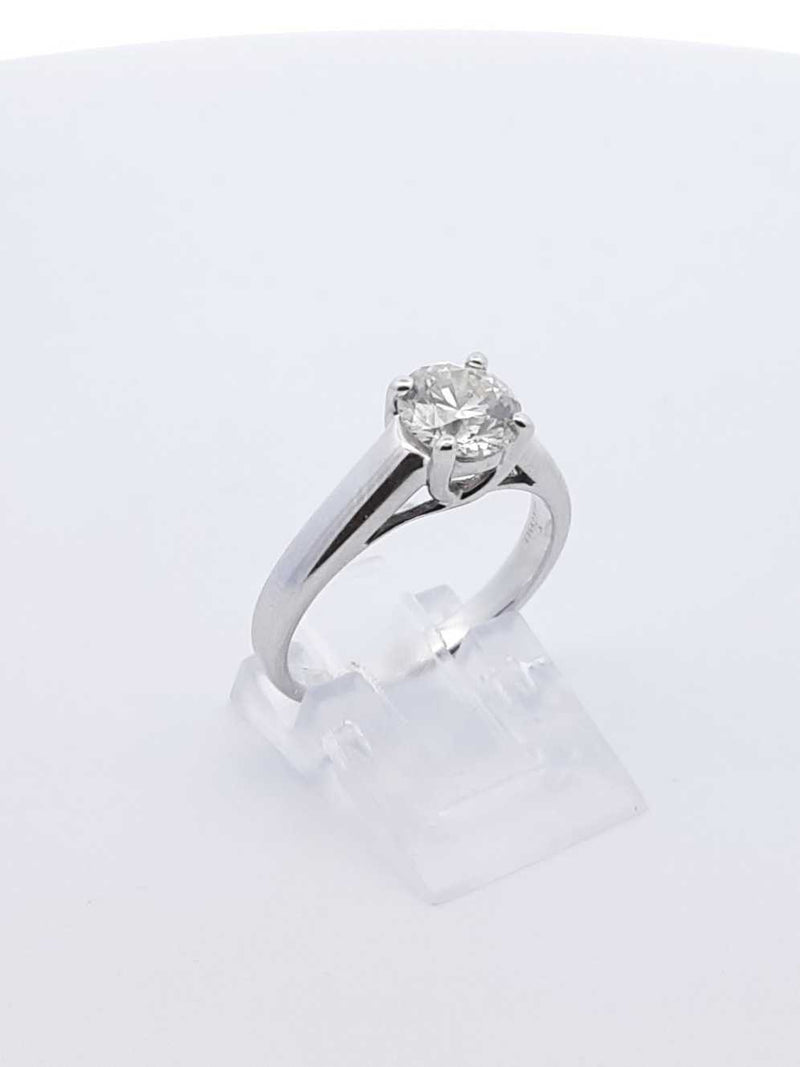 1.03 Ctw Tolkowsky Diamond & 14k White Gold Ring 3.8 Grams Size 6.5 Fw0825lpxzdu