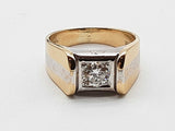0.48 Carat Natural Diamond 14k Two Tone Gold 6.5g Ring Size 7 Do0526ixzde