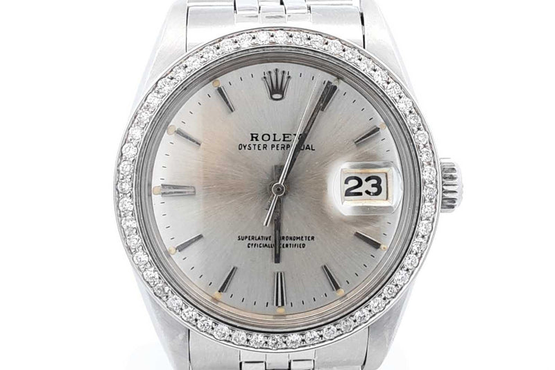 Rolex Oyster Perpetual 34mm Stainless Steel Watch With Diamond Bezel Eb524leposa