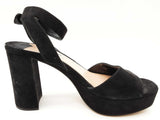 Miu Miu Black Suede Ankle Strap Platform Heels Size It 39 Do0625rxde