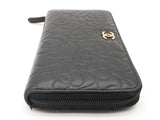 Chanel Black Camilla Cc Embossed Leather Zippy Accordion Wallet Do0726lcrde