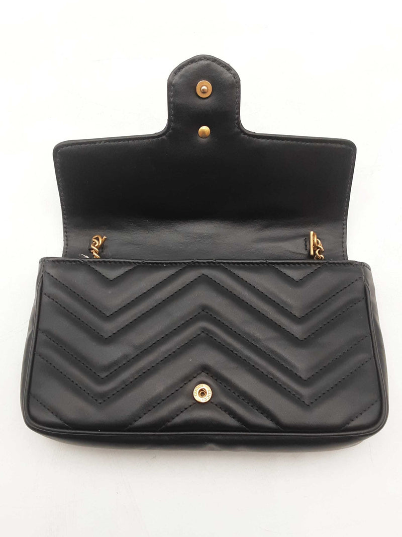 Gucci Black Matelasse Gg Marmont Small Shoulder Bag Sd0625wrzsa