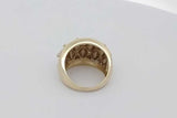 0.13cttw Diamond Quilted Lattice Ring In 14k Gold 10.1 Grams Size 8 Eb0926irxsa