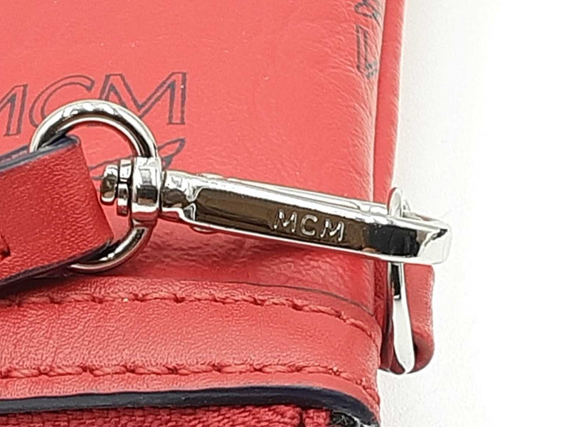 Mcm Zip Top Pouch In Ruby Red Visetos Coated Canvas Fw1215lprdu