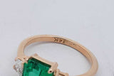 Green Gemstone & Lab Grown Diamond Ring 14k Yellow Gold 3.2g Size 7 Eb0926wxzsa