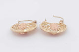 14k Yellow & Rose Gold Filigree Basket Hoop Earrings 4.6 Grams Eb1225lcrsa