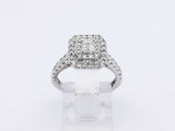 1.32 Cttw Diamond & 14k White Gold Double Halo Ring 4.1 Gram Sz 6.75 Fw0725pzxdu