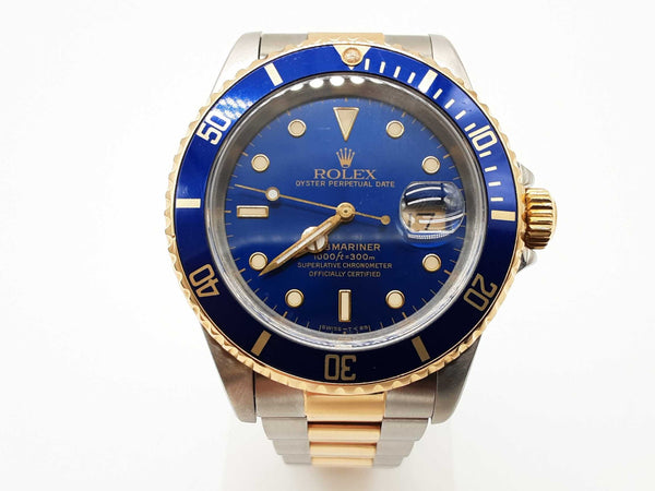 Rolex 16613 40 Submariner Bluesy Steel Oyster Band Watch Do1024szxzde