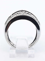 1.10 Cttw Diamond & 14k White Gold Five-row Ring 6.2 Grams Size 6.5 Fw0925pordu