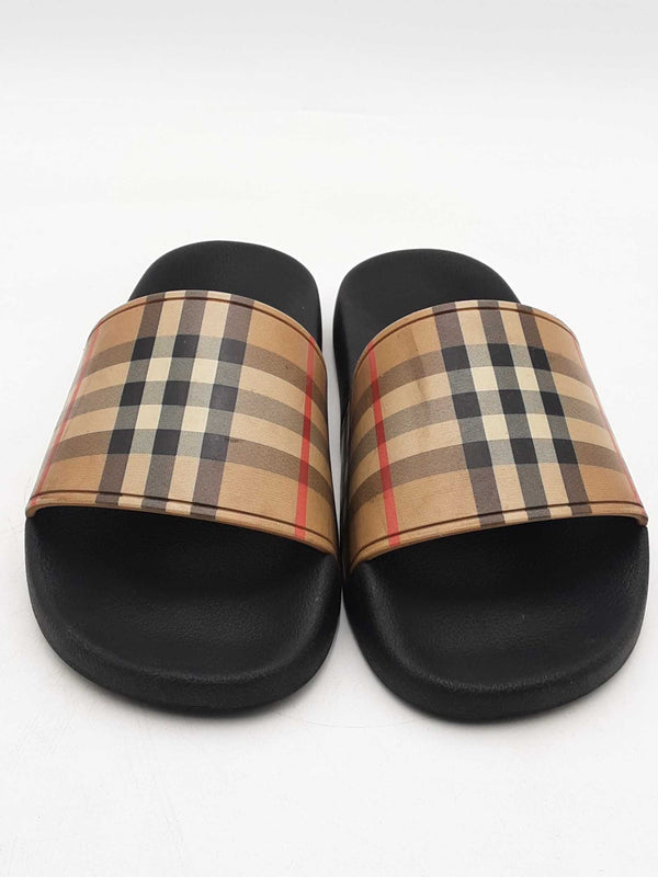 Burberry Furley Check Slides Size 37 Eb1025crsa