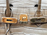 Hermes Birkin 30 Matte Brown Green Crocodile Gold Handbag Do0625wprxzde
