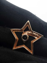 Garnet & Diamond Star Slide Pendant In 10k Yellow Gold (.417) 1.5 Grams Fw1025pzdu