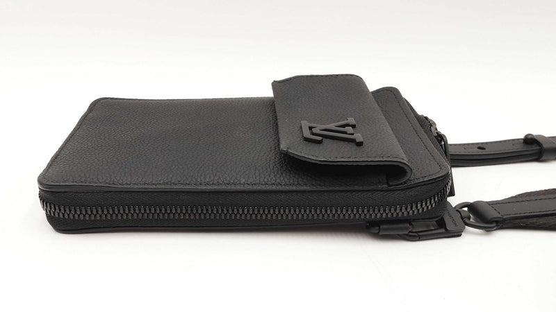 Louis Vuitton Aerogram Black Leather Phone Pouch Sd0525izxdu