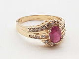 Ruby 14k Yellow Gold 3.7g Swirl Ring Size 7 Do0626oxzde