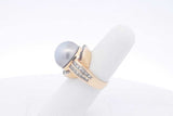 Pearl & Diamond Ring In 18k Yellow Gold 16.4 Grams Size 6.5 Eb1124rlxsa