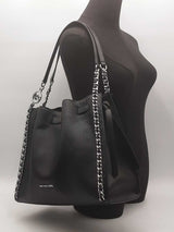 Michael Kors Mina Large Chain Shoulder Bag Black Aa0426wrsa