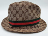 Gucci Beige Gg Canvas Web Fedora Hat Size L Do1026orxde