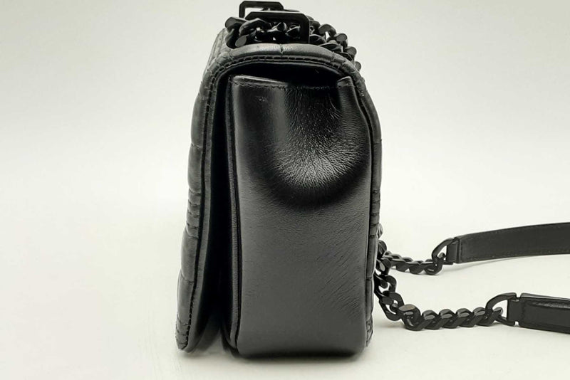 Burberry Quilted Black Leather Lola Shoulder Bag Eb1224wxzsa