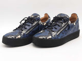 Giuseppe Zanotti Frankie Low Top Blue Snakes Shoes Size 43 Aa0326ezsa