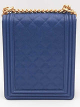 Chanel North South Boy Flap Bag Blue Handbag Aa0326lzxzsa