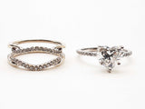 1.96 Ct Lab Grown Heart Cut Diamond 14k Wg 6.3g 2 Set Ring Size 6.5 Do0225lcxzde