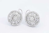2.92ctw Diamond Stud Omega Back Earrings In 18k White Gold 4.9 Grams Eb1025exzdu