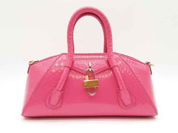 Givenchy Pink Snake Skin Mini Antigona Handbag Sd0825rzxde