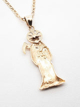 14k Yellow Gold Santa Muerte Pendant & Mariner Link Chain 9g 24 Inch Fw0826czxdu