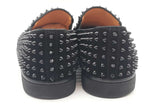 Christian Louboutin Spiked Roller Boat Black Suede Sneakers Size 44.5 Eb925orxde