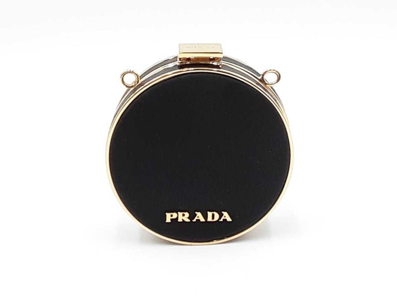 Prada Black Nylon & Saffiano Leather Mini Pouch Fw0225oxzdu