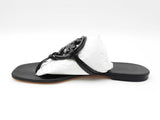 Tory Burch Jeweled Miller Thong Sandals In Black Leather Size 9.5 Fw0626rxdu