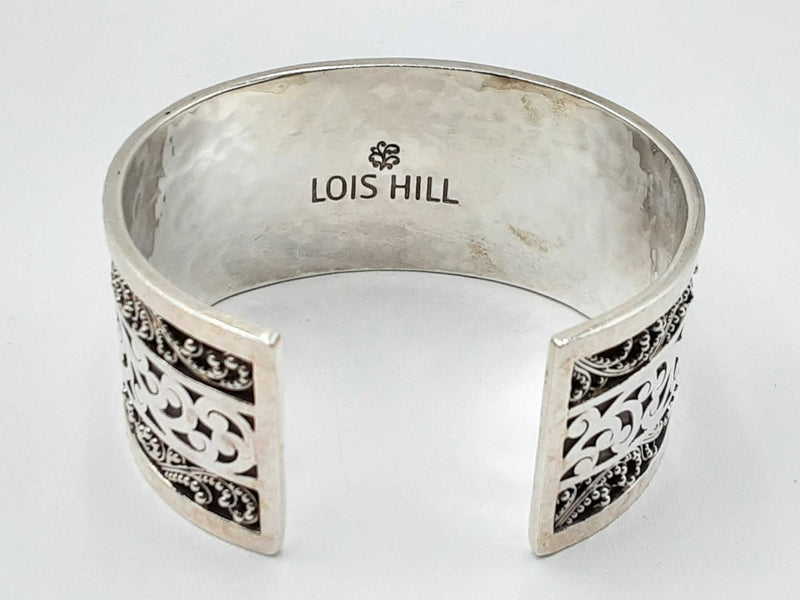 Lois Hill 0.925 Sterling Silver 73.1g Wide Cuff Bracelet 6.5 In Do0724wxdu