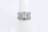 Approx. 1.57ctw Diamond Wedding Set In 14k White Gold  8.5g Sz 7.5 Eb0724oxxzdu