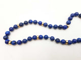 Lapis Lazuli Beads 10k Yellow Gold 109.7g Beaded Necklace 34 In Do1224rxzxdu