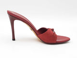 Gucci Gg Supreme Peep-toe Mules In Red Canvas & Leather Size 6.5 Fw1026rzdu