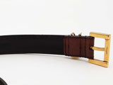 Saint Laurent Ysl Monogram Leather Belt Brown Size 24-28 Aa0726lrzsa