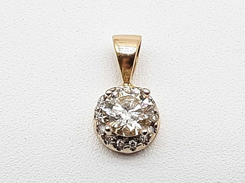 0.80 Ctw Diamonds 14k Two-tone Gold 1.8g Pendant Do0225rxzde