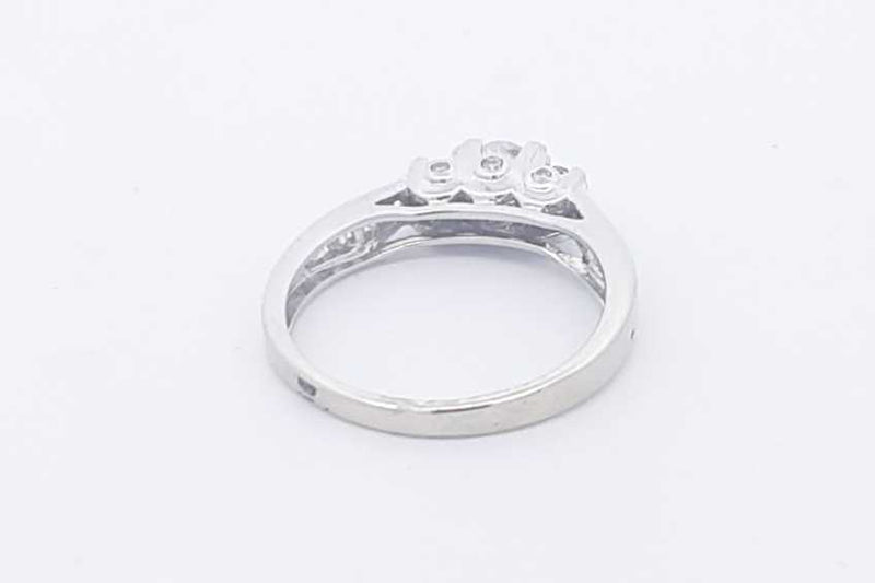 Approx. 0.22ctw Diamond Ring In 10k White Gold 2.1 Grams Size 5.25 Eb1124crsa