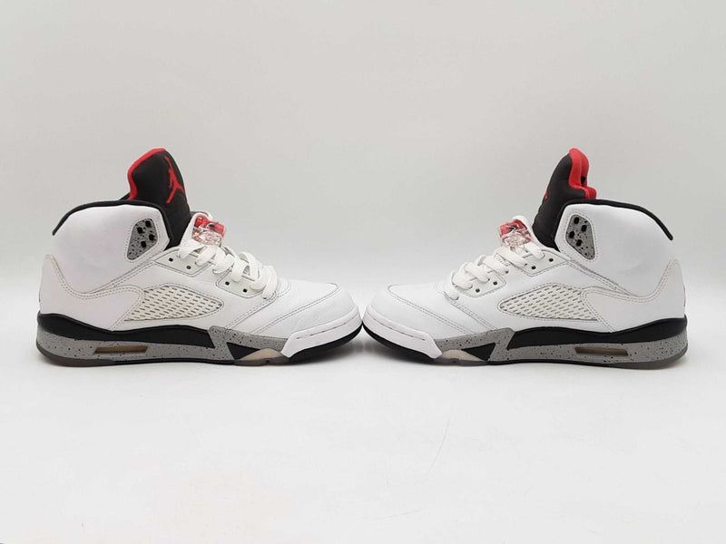 Nike Air Jordan 5 Retro "White Cement" Leather Sneakers Size 8.5 Fw0225lxzdu
