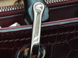 Gucci 323660 Burgandy Red Alligator Leather Bamboo Shopper Tote Do0225wpxzde