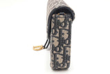 Christian Dior Oblique Jacquard Saddle Pouch With Chain Eb0226rxzsa