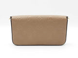 Louis Vuitton Félicie Pochette In Turtledove Beige Monogram Empreinte Leather Fw0726ixzdu