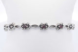 Diamond & Red Gemstone Tennis Bracelet In 14k White Gold 11.9g 7 In Eb1124wwrsa