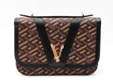 Versace Virtus V Shoulder Bag In La Greca Coated Canvas Fw0726owxdu