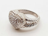 Judith Ripka Heart Cz 0.925 Sterling Silver 10.2g Ring Size 6 Do1125rxde