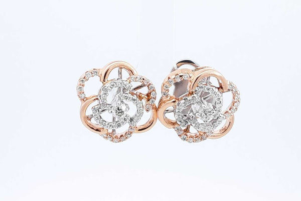 Approx. 0.7ctw Diamond Stud Earrings 14k White & Rose Gold 11 Grams Eb0125rrxdu