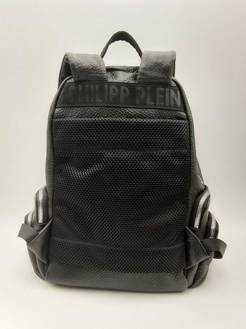 Phillip Plein Limited Edition Monogram Black Leather Backpack Fw1124pxzsa